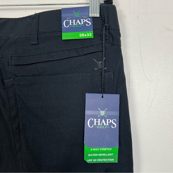NWT Chaps Black Golf Pants Men's 38x32 UPF 50 Water Repellent Nylon Stretch - Picture 4 of 4